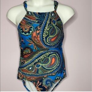 🔥Cleanwater,Gorgeous One-Piece, The Colors are Amazing,Paisley Print,Halter, 24